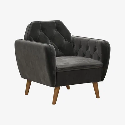 The Range NG Teresa Memory Foam Accent Chair - Grey Velvet