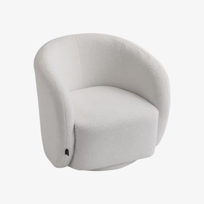 The Range Teddy Fleece Upholstered Swivel Chair - White