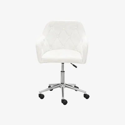 The Range Alivio Velvet Accent Tufted Adjustable Office Chair - White