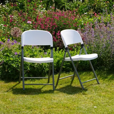 The Range Folding Trestle Chair - White - White