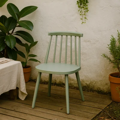 The Range Bruniquel French Scandinavian Plastic Chair Spindle Back - Grey
