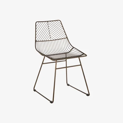 The Range District Bronze Metal Wire Tapered Legs Chair - Brown