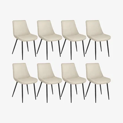 The Range Velvet Accent Chair Monroe - Set of 8 Chairs - Cream