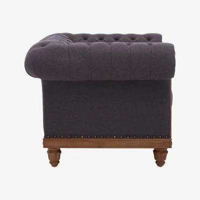 The Range Cabra Chesterfield Graphite Grey Chair - Grey