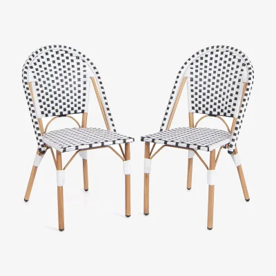 The Range Costway Set of 2 Armless Bistro Chair - White