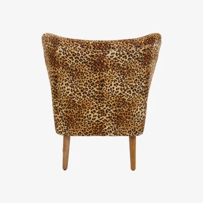 The Range Cefena Leopard Print Velvet Chair - Brown