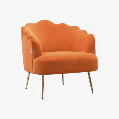 The Range Velvet Shell Chair - Orange