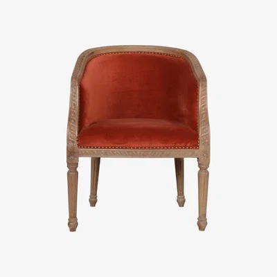 The Range Modern Hand Crafted Brick Red Velvet Occasional Chair - Red