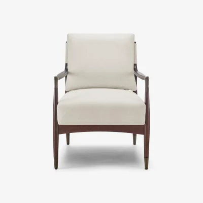 The Range Delia Beige Fabric Mid Century Modern Accent Chair - Beige