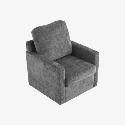 The Range Chenille Swivel Chair with Supportive Curved Backrest - Dark Grey