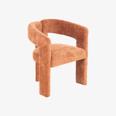 The Range Chenille Upholstered Occasional Chair - Orange