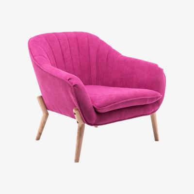 The Range Modern Velour Double Accent Armchair - Rose Red