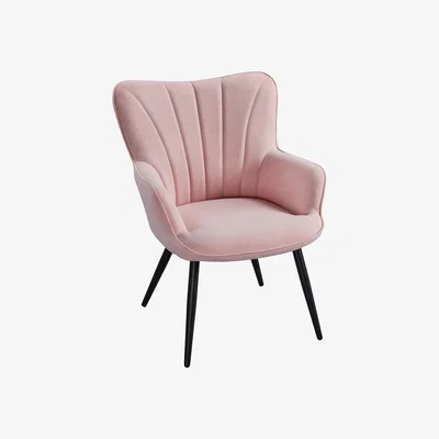 The Range Accent Chair with Pleated Curved Back - Pink