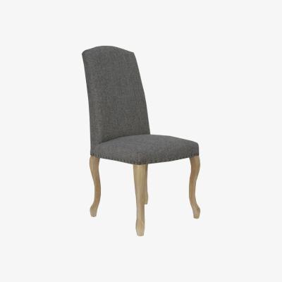 The Range Pair of Luxury Chairs with Carved Oak Legs - Dark grey