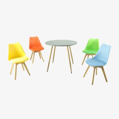 The Range Kosy Koala Grey Round Table with Mixed Colour Chairs - MULTI