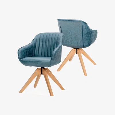 The Range Swivel Accent Chair Set of 2 - Blue
