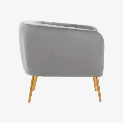 The Range Larissa Grey Velvet Channel Tufted Accent Chair - Grey
