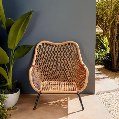 The Range Manado Black Iron Frame Chair - Brown