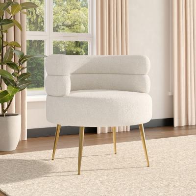The Range Curved Upholstered Single Sofa Accent Chair - Creamy White