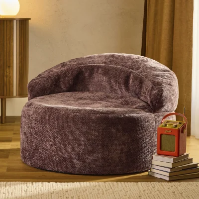 The Range icon Orb Accent Chair Woven Chenille, Mulberry - Burgundy