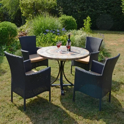 The Range Monterey Table with 4 Stockholm Chairs -  Black