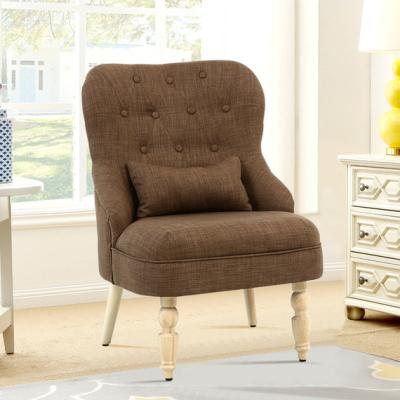 The Range Linen Fabric Accent Chair, Coffee - Coffee