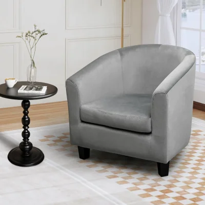 The Range Alivio Premium Velvet Upholstery Soft Foam Cushion Fabric Tub Chair - Grey