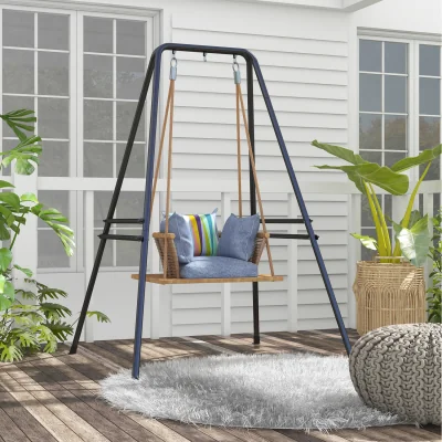 The Range Outsunny Metal Frame Hammock Chair Stand - Black