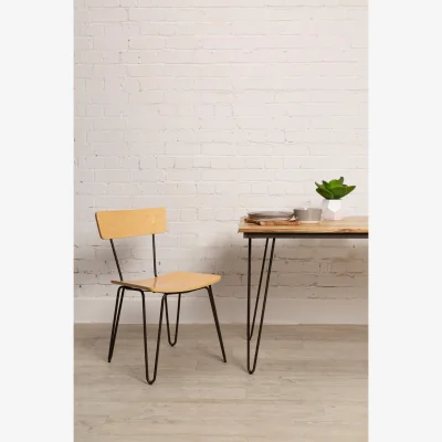 The Range District Chair with Hairpin Legs - Yellow