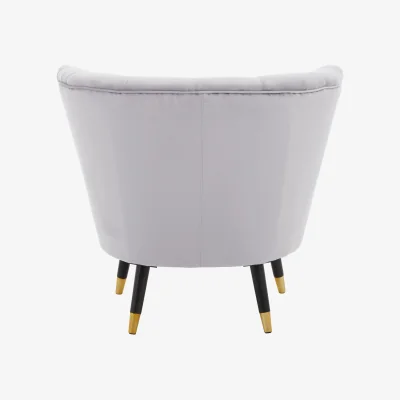 The Range Loretta Grey Velvet Shell Accent Chair - Grey