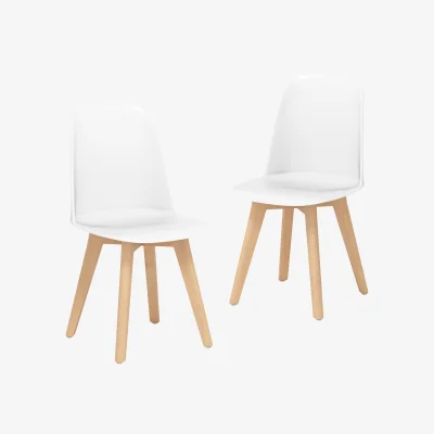 The Range Set of 2 Armless Kitchen Chairs - White