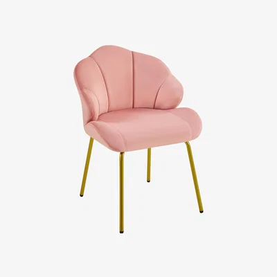 The Range Modern Accent Chair with Shell Shaped Backrest - Pink
