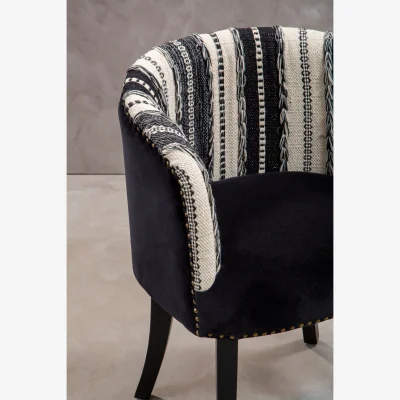 The Range Cefena Black and White Chair - Black
