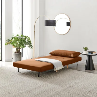 The Range Bobby Orange Velvet Single Folding Sofa Bed Chair - Orange