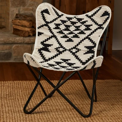 The Range Orsina Cefena Black and White Butterfly Chair - White