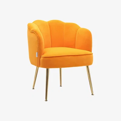 The Range Stylish Velvet Accent Chair - Pumpkin