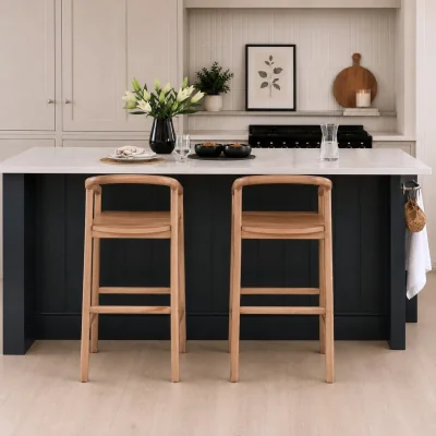 The Range Solid Mango Wood Counter Height Bar Stool Chair - Light Oak