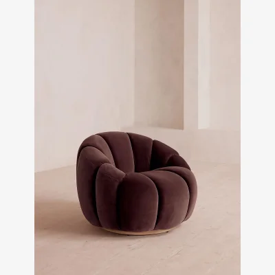 Soho Home Garret Chair, Velvet, Aubergine, UK