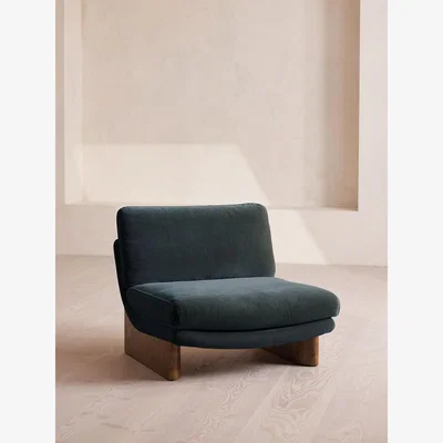 Soho Home Tellis Chair, Velvet, Grey Blue