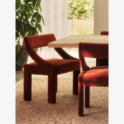 Soho Home Laurie Dining Chair, Velvet, Rust