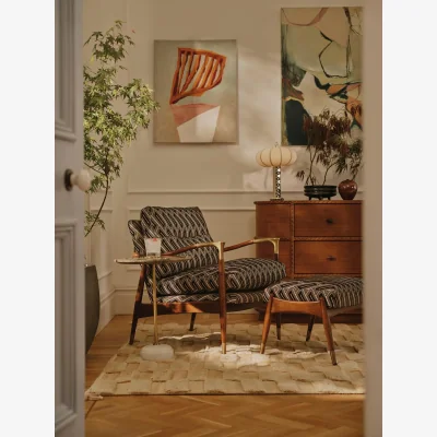 Soho Home Theodore Armchair, Vende Jacquard, Olive, UK