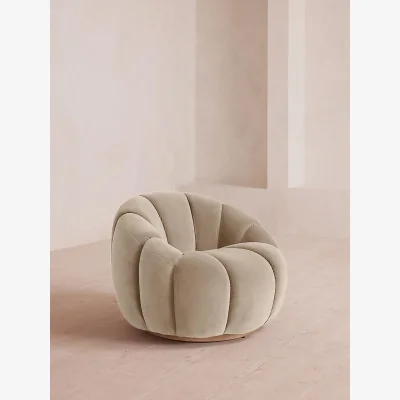 Soho Home Garret Chair, Velvet, Oyster, UK