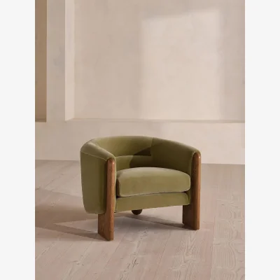Soho Home Winnie Armchair, Velvet, Lichen, UK