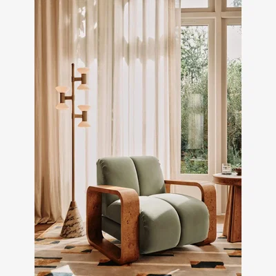 Soho Home Blake Armchair, Velvet, Seafoam, UK
