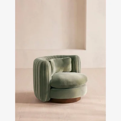 Soho Home Vivienne Armchair, Velvet, Seafoam, UK