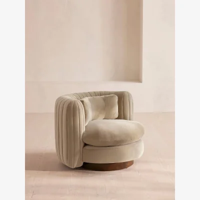 Soho Home Vivienne Armchair, Velvet, Oyster, UK