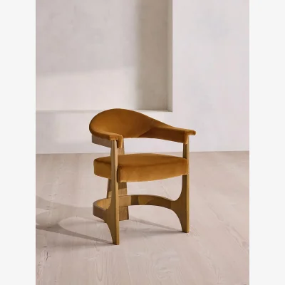 Soho Home Georgina Dining Chair, Velvet, Mustard, UK