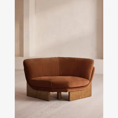 Soho Home Tellis Corner Chair, Velvet, Cinnamon, UK