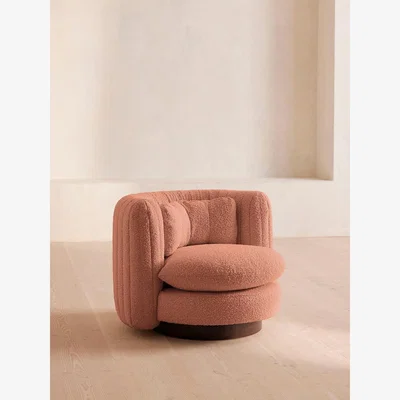 Soho Home Vivienne Armchair, Textured Wool Boucle, Coral