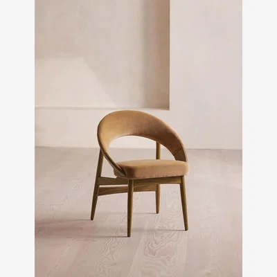 Soho Home Lachlan Dining Chair, Velvet, Camel